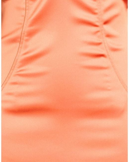 Just Cavalli Orange Mini Dress Polyester, Elastane