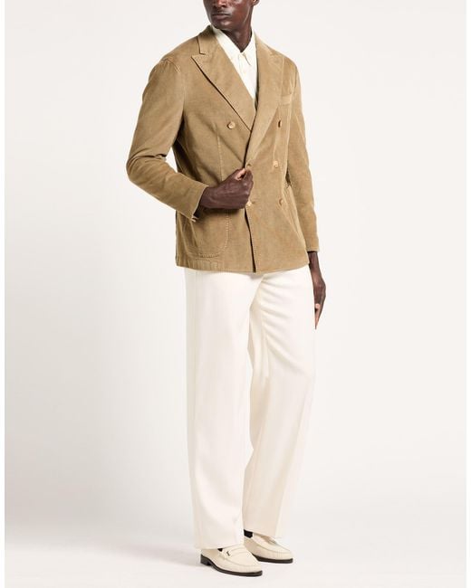 Boglioli Green Khaki Blazer Cotton, Modal, Elastane for men