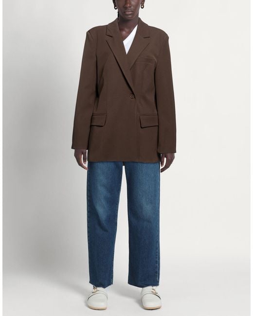 SOLOTRE Brown Blazer Polyester, Elastane