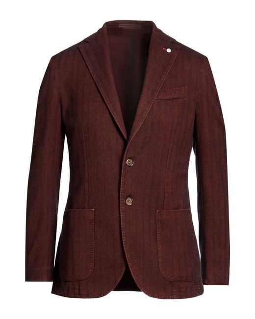 L.b.m. 1911 Purple Burgundy Blazer Cotton for men