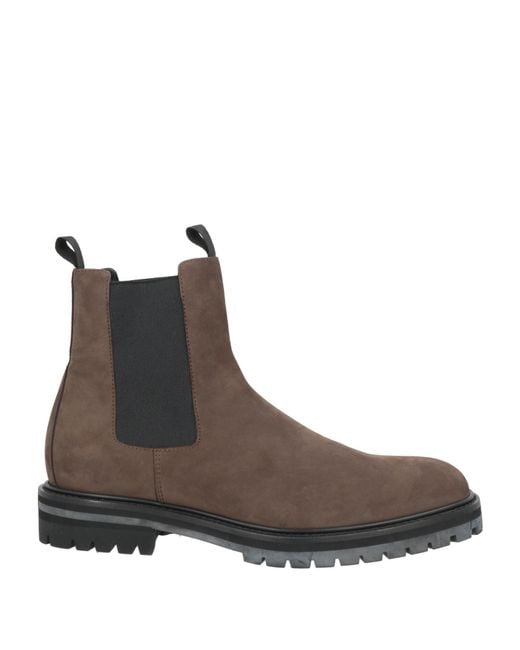 Officine Creative Brown Ankle Boots Leather for men