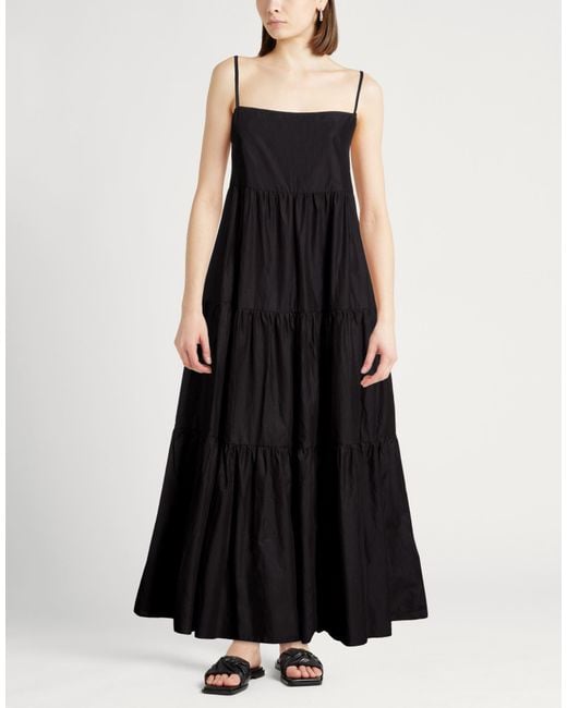 Matteau Black Midi Dress Organic Cotton