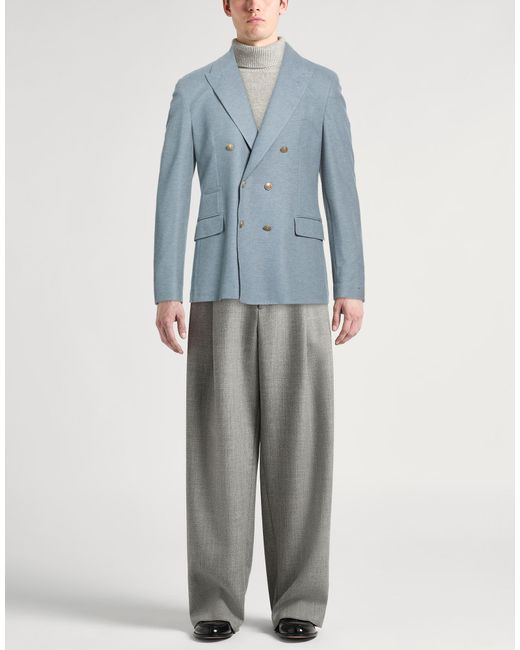 Eleventy Blue Slate Blazer Cotton for men