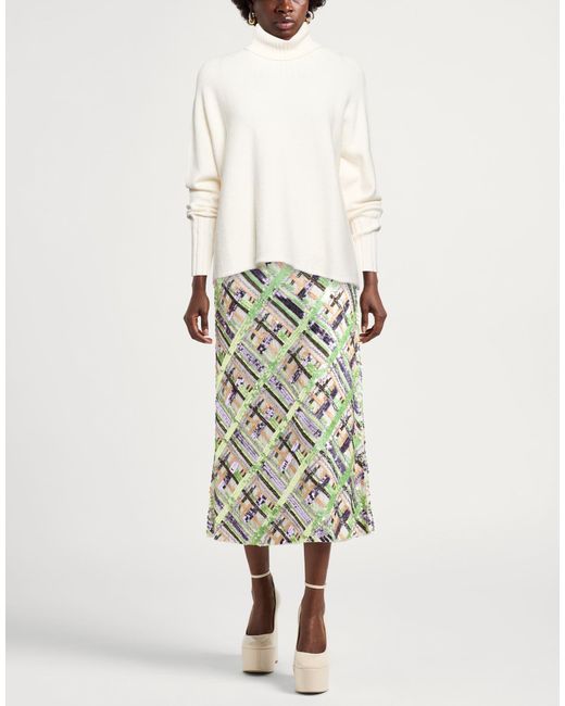 Manila Grace White Turtleneck Viscose, Polyester, Polyamide
