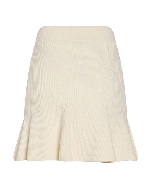 Elisabetta Franchi Natural Ivory Mini Skirt Viscose, Polyamide, Polyester