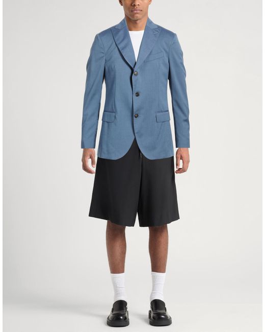 Drumohr Blue Light Blazer Virgin Wool, Cotton, Silk for men