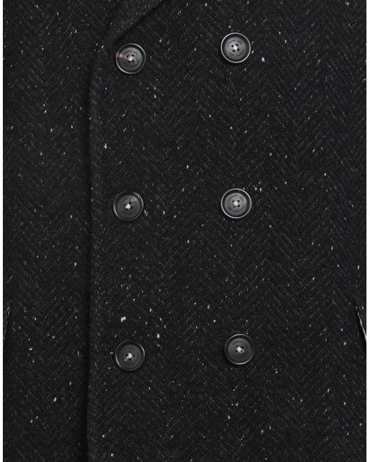 Massimo Alba Black Coat Acrylic, Polyester, Wool, Silk for men