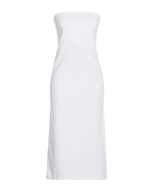 Fisico White Midi Dress Polyamide, Elastane