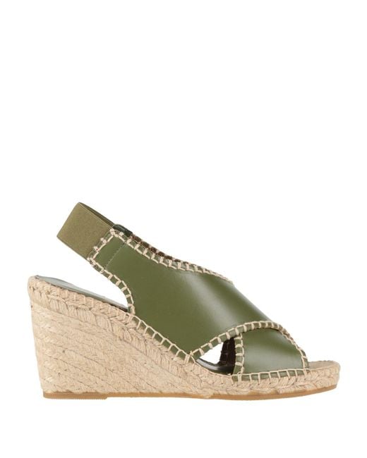 Palomitas By Paloma Barcelo' Green Military Espadrilles Leather