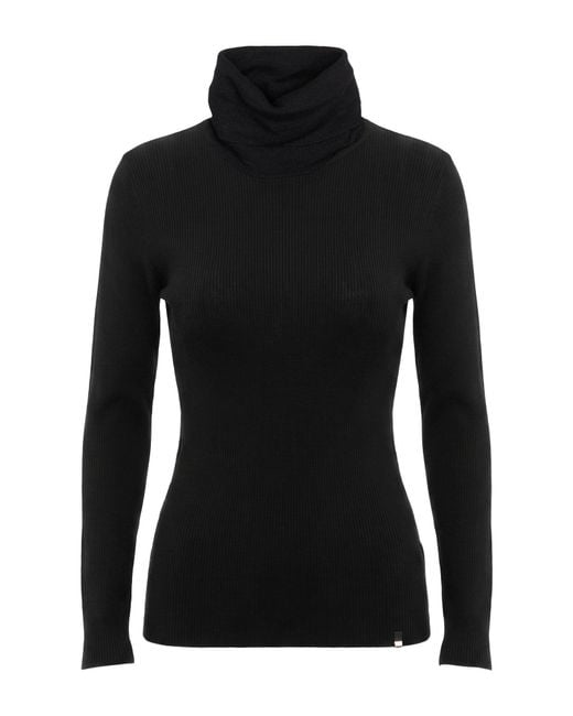 Herno Black Turtleneck Virgin Wool