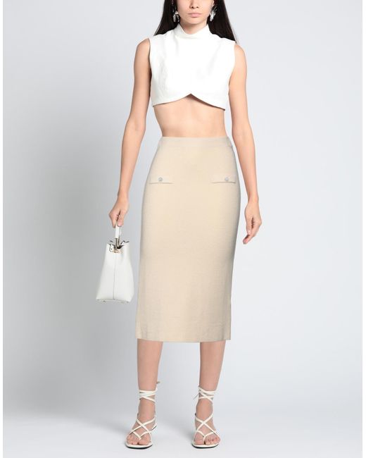 Angela Davis Natural Midi Skirt