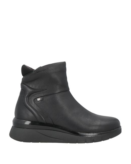 Stonefly Black Ankle Boots Leather, Textile Fibers