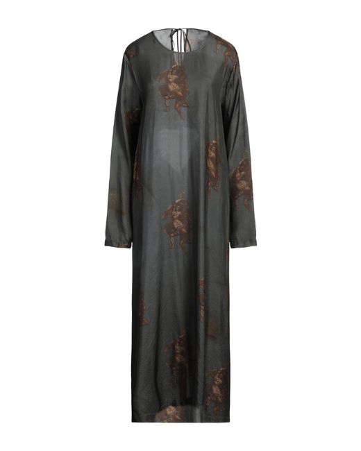 Uma Wang Gray Maxi Dress Viscose, Cupro