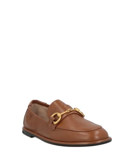 Pomme D'or Brown Loafers Leather