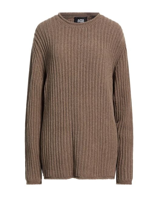 Pullover Alpha Studio en coloris Brown