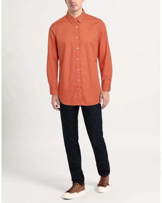 Finamore 1925 Orange Shirt Cotton for men
