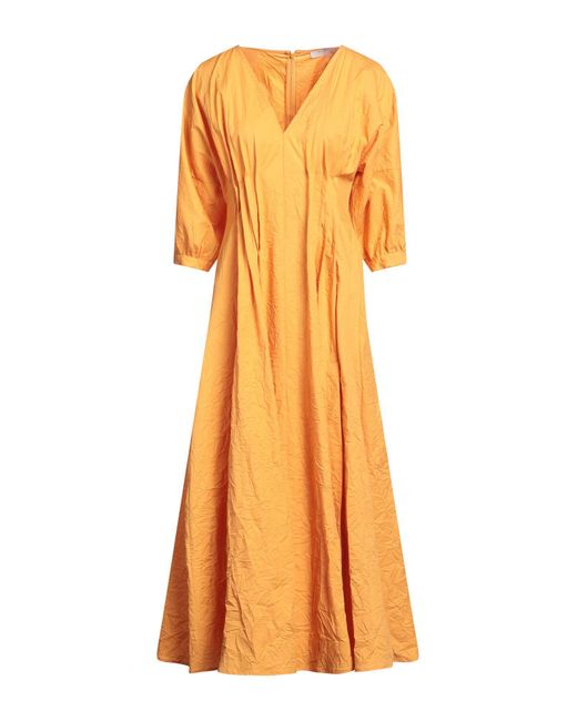 Beatrice B. Orange Apricot Midi Dress Cotton, Elastane