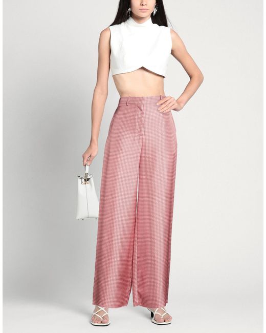 Lanvin Pink Antique Rose Pants Silk