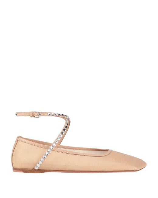 AMINA MUADDI Natural Ballet Flats
