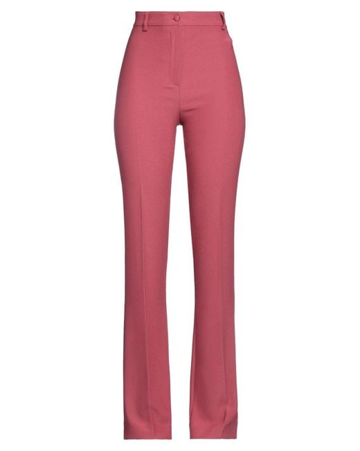 HEBE STUDIO Red Antique Rose Pants Polyester