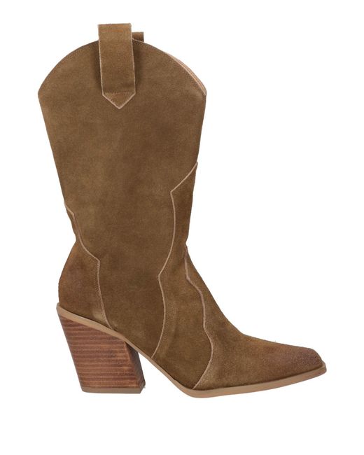 ALMA BLUE Brown Ankle Boots Leather