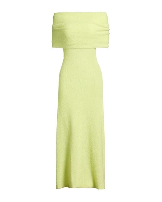 Philosophy Di Lorenzo Serafini Green Midi Dress Polyamide, Mohair Wool, Wool
