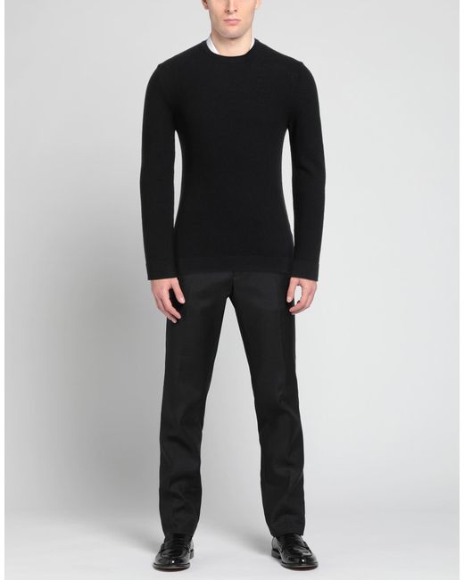 Vneck Black Sweater Merino Wool for men