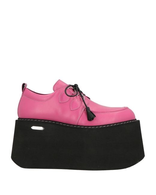 Gcds Pink Fuchsia Lace-Up Shoes Leather