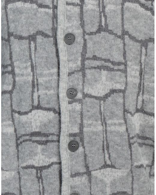 Giorgio Armani Gray Light Cardigan Polyamide, Mohair Wool, Alpaca Wool, Viscose for men