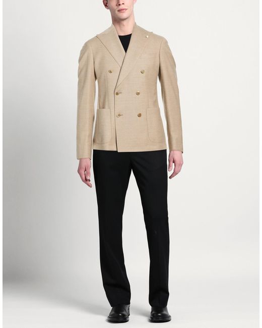 Luigi Bianchi Natural Blazer Virgin Wool, Elastane for men
