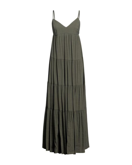 White Wise Green Wise Military Maxi Dress Viscose, Linen
