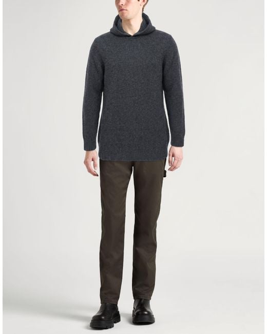 Fedeli Blue Charcoal Sweater Virgin Wool, Cashmere, Polyamide for men