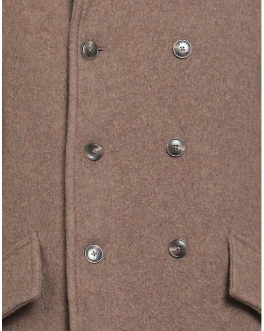 Closed Brown Sand Coat Recycled Wool, Nylon for men
