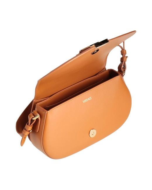 Versace Orange Tan Cross-Body Bag Calfskin, Lambskin