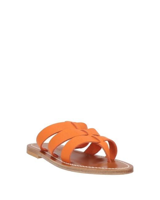 K. Jacques Orange Thong Sandal Leather