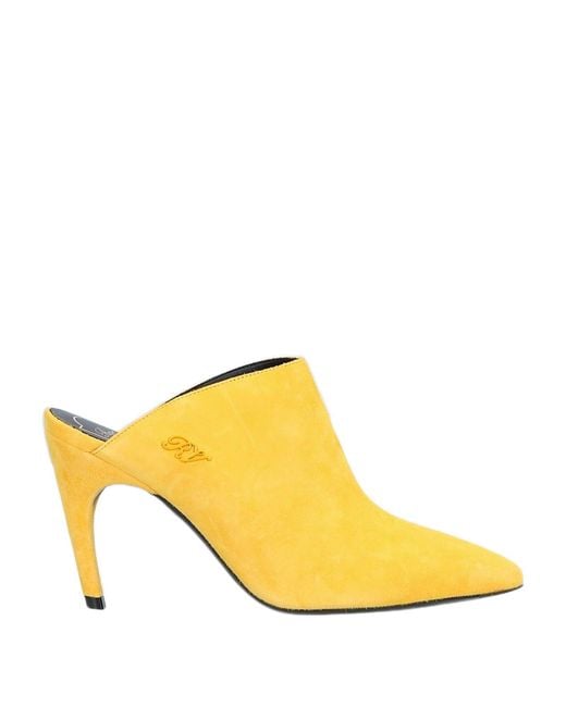 Roger Vivier Yellow Mules & Clogs