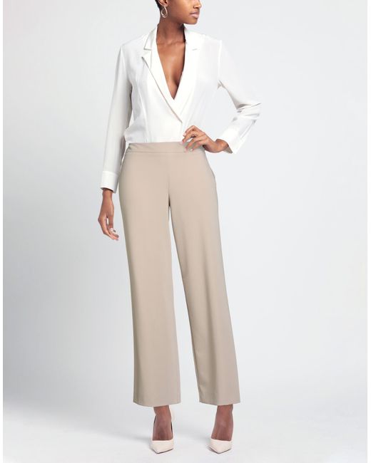 ALESSIA SANTI White Pants Polyester, Viscose, Elastane