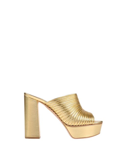 Casadei Leather Sandals in Gold (Metallic) - Lyst