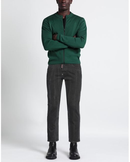 DSquared² Gray Jeans Cotton, Elastane, Calfskin for men