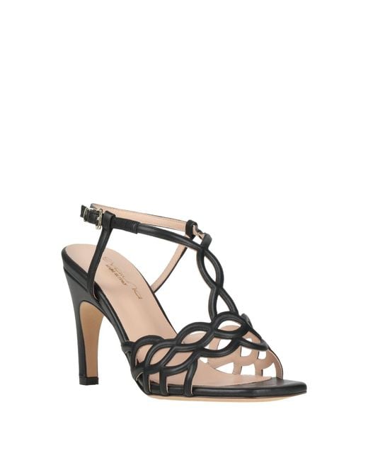 Evaluna Black Sandals Leather