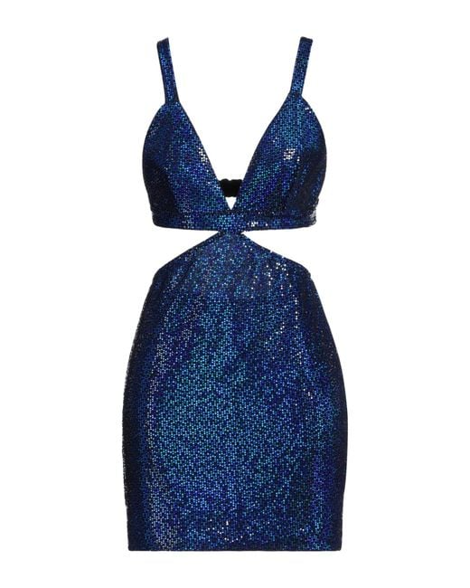 ViCOLO Blue Mini Dress Nylon, Polyester, Elastane
