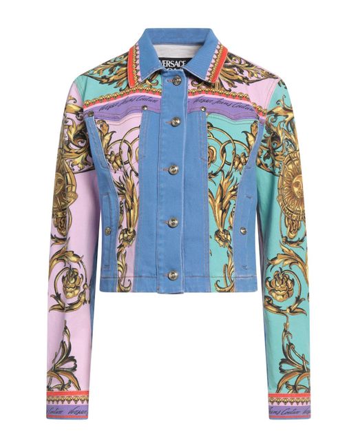 Versace Jeans Couture Blue Denim Outerwear