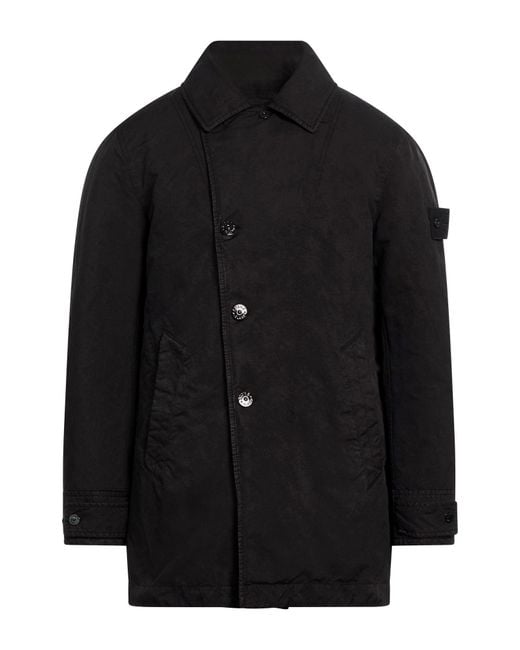 Stone Island Black Coat Polyester, Polyamide for men