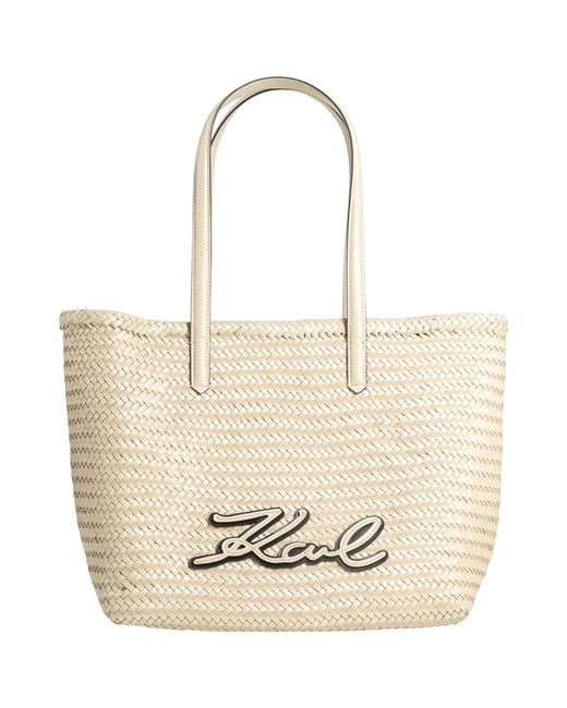 Karl Lagerfeld Natural K/Signature Braid Medium Tote -- Handbag Cow Leather