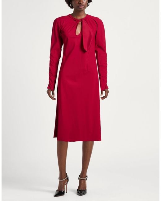 High Red Tech Midi Dress Polyamide, Elastane