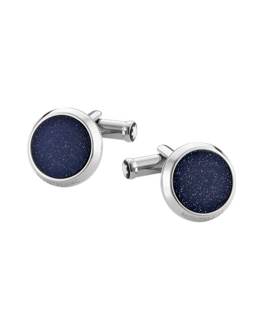 Montblanc Blue Cufflinks And Tie Clips for men