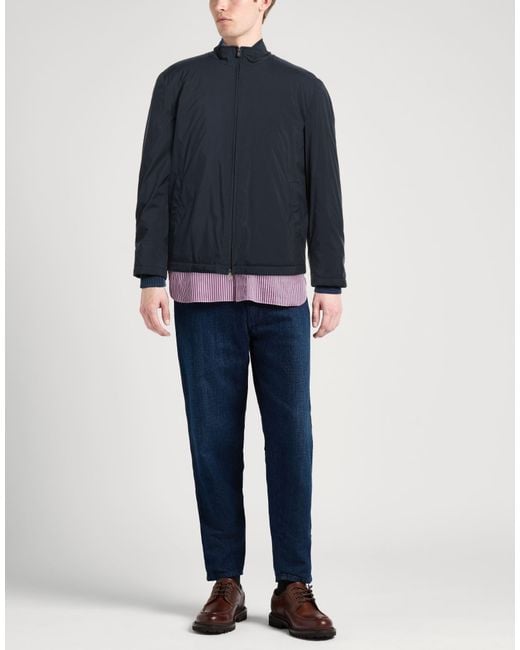 Fedeli Blue Jacket Polyester, Cashmere for men