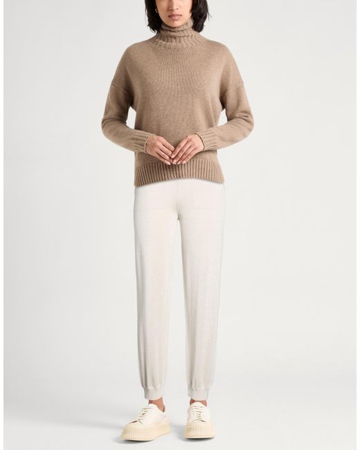 Peserico White Pants Cotton, Viscose, Metallic Fiber