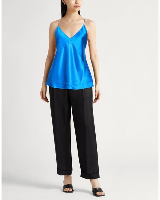 Max Mara Blue Bright Top Silk