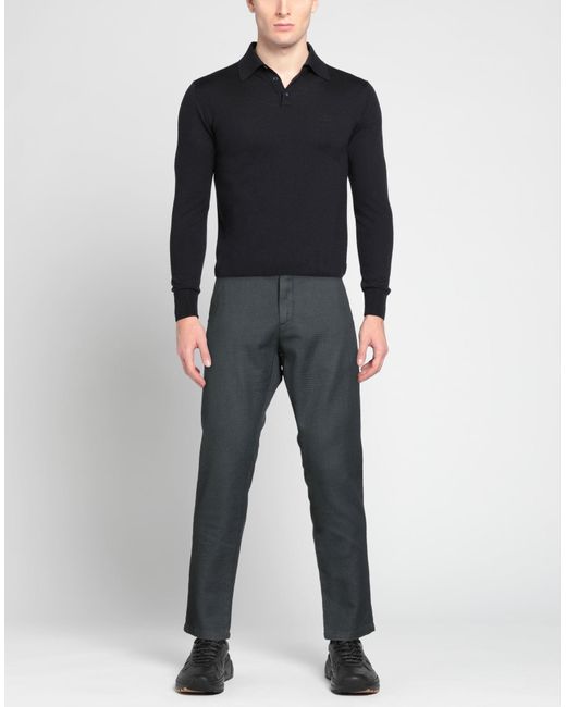 Yan Simmon Gray Pants Cotton, Polyester, Elastane for men